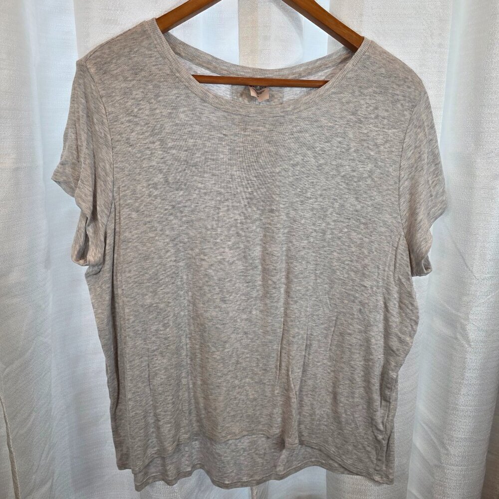 Athleta Women's High Low Short Sleeve Gray Top size Medium